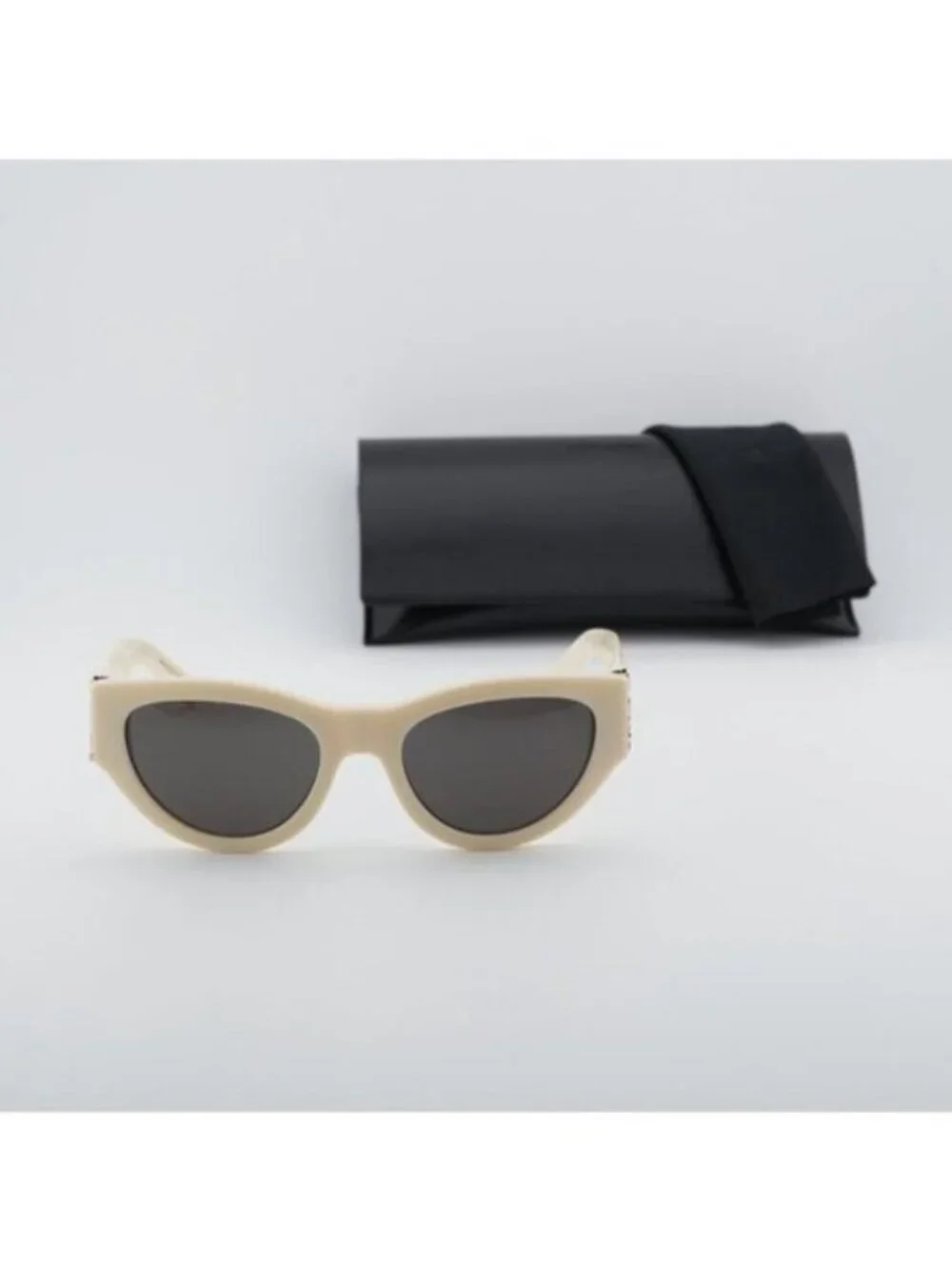 Saint Laurent SL M94 012 Cat Eye Sunglasses - Shiny Ivory/Grey